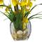 19" Yellow Dancing Lady Orchid Arrangement in Glass Vase